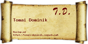 Tomai Dominik névjegykártya